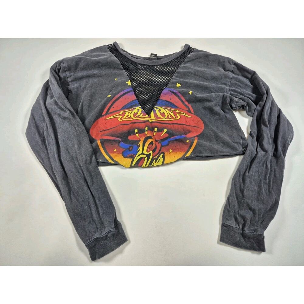 BOSTON FOREVER 21 HALF TOP V NECK- MID DRIFT LONG SLEEVE Size Small